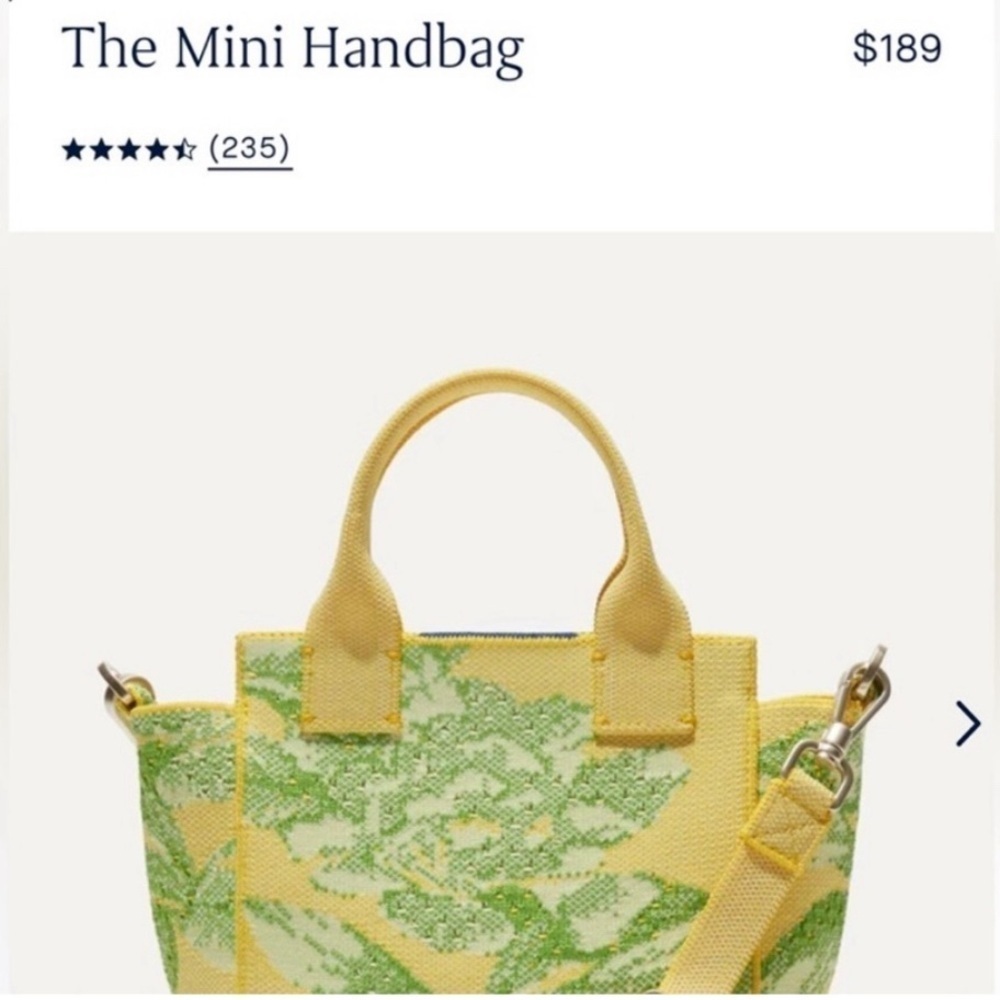 💛 Rothy’s mini handbag limoncello floral new with tag